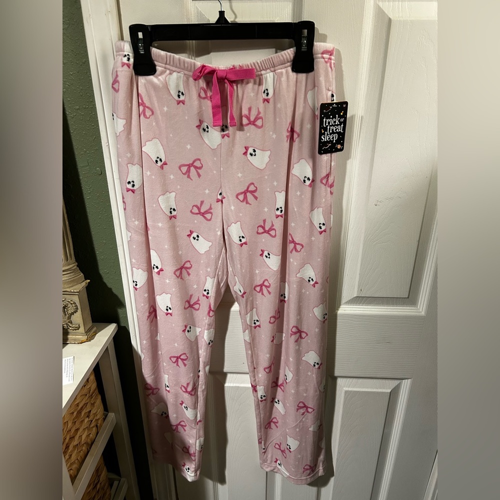 Pink Girl Ghost Print Pajama Pants